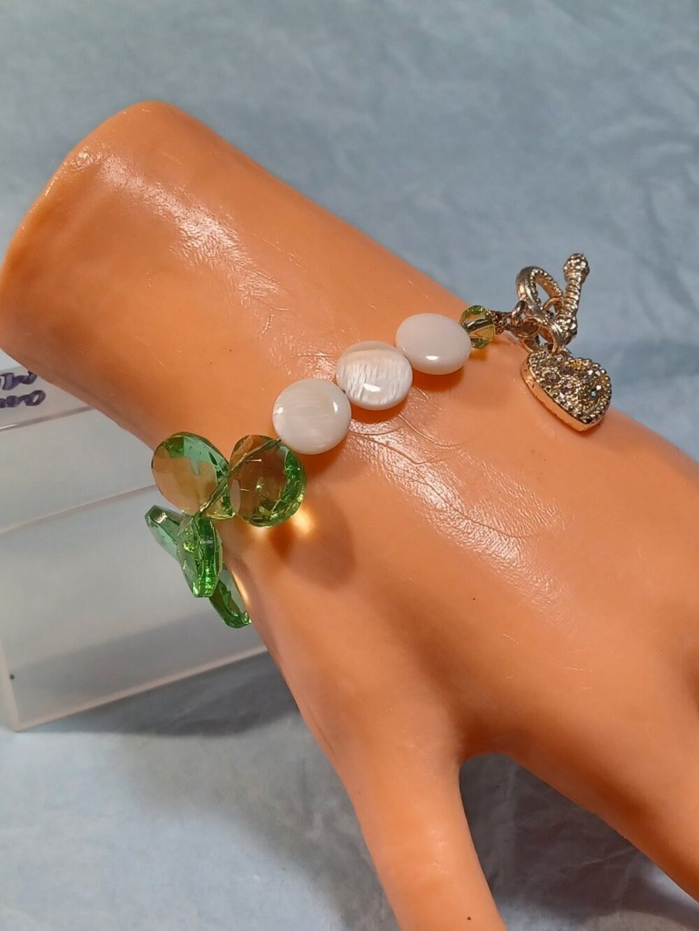 Austrian Crystal & MOP Mother of Pearl bracelet